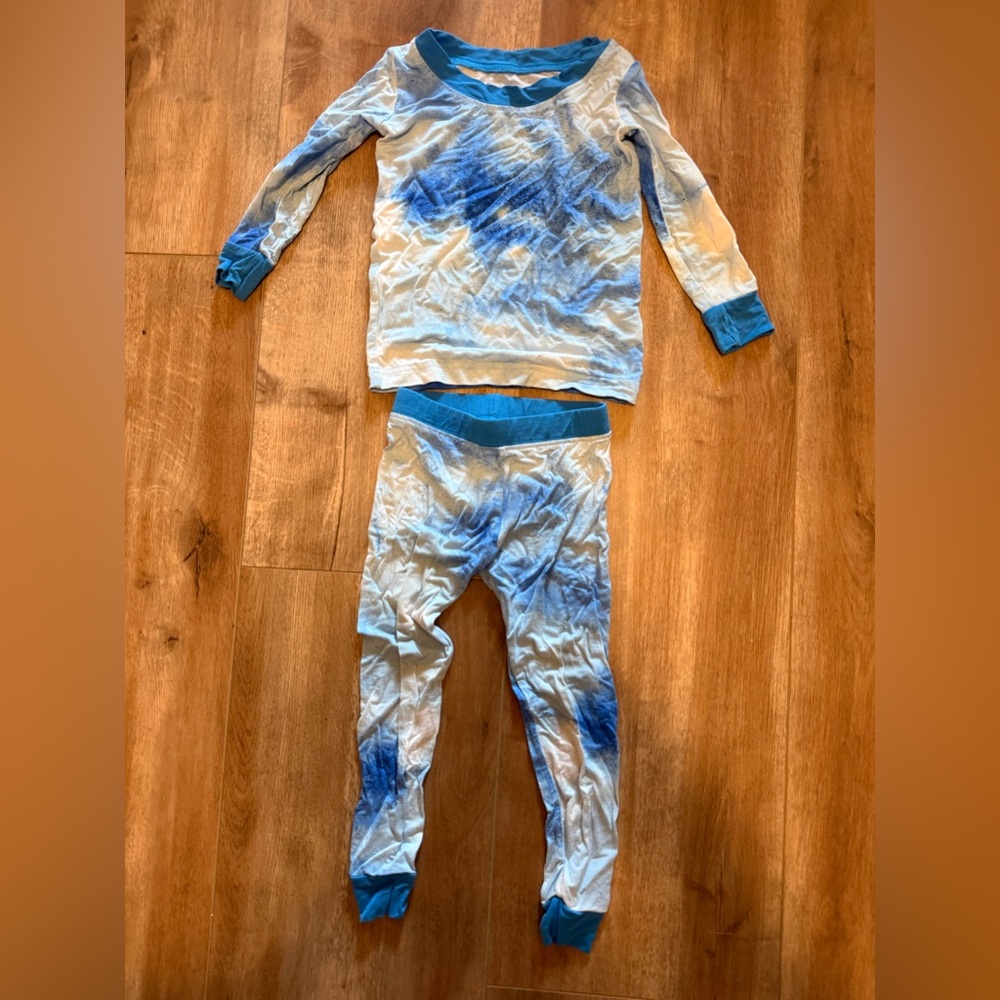 Little Sleepies “Blue Tie Dye” Bamboo 2-Piece Pajama Set – Size 12–18 Months